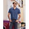 imageCOOFANDY Men Short Sleeve Polo Shirt Casual Summer Collar Shirts Dress Button Polo T Shirt Classic Golf ShirtsNavy Blue