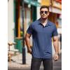 imageCOOFANDY Men Short Sleeve Polo Shirt Casual Summer Collar Shirts Dress Button Polo T Shirt Classic Golf ShirtsNavy Blue