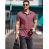 imageCOOFANDY Men Short Sleeve Polo Shirt Casual Summer Collar Shirts Dress Button Polo T Shirt Classic Golf ShirtsRed