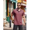 imageCOOFANDY Men Short Sleeve Polo Shirt Casual Summer Collar Shirts Dress Button Polo T Shirt Classic Golf ShirtsRed