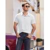 imageCOOFANDY Men Short Sleeve Polo Shirt Casual Summer Collar Shirts Dress Button Polo T Shirt Classic Golf ShirtsWhite