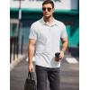 imageCOOFANDY Men Short Sleeve Polo Shirt Casual Summer Collar Shirts Dress Button Polo T Shirt Classic Golf ShirtsWhite