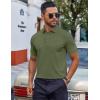 imageCOOFANDY Mens Cotton Pique Polo Shirts Short Sleeve Golf Shirts Basic Casual Collared TShirtArmy Green