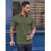 imageCOOFANDY Mens Cotton Pique Polo Shirts Short Sleeve Golf Shirts Basic Casual Collared TShirtArmy Green