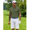 imageCOOFANDY Mens Cotton Pique Polo Shirts Short Sleeve Golf Shirts Basic Casual Collared TShirtArmy Green
