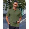imageCOOFANDY Mens Cotton Pique Polo Shirts Short Sleeve Golf Shirts Basic Casual Collared TShirtArmy Green