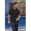 imageCOOFANDY Mens Cotton Pique Polo Shirts Short Sleeve Golf Shirts Basic Casual Collared TShirtBlack