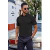 imageCOOFANDY Mens Cotton Pique Polo Shirts Short Sleeve Golf Shirts Basic Casual Collared TShirtBlack