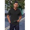 imageCOOFANDY Mens Cotton Pique Polo Shirts Short Sleeve Golf Shirts Basic Casual Collared TShirtBlack