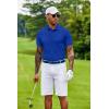 imageCOOFANDY Mens Cotton Pique Polo Shirts Short Sleeve Golf Shirts Basic Casual Collared TShirtBlue