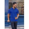 imageCOOFANDY Mens Cotton Pique Polo Shirts Short Sleeve Golf Shirts Basic Casual Collared TShirtBlue