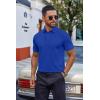 imageCOOFANDY Mens Cotton Pique Polo Shirts Short Sleeve Golf Shirts Basic Casual Collared TShirtBlue