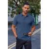 imageCOOFANDY Mens Cotton Pique Polo Shirts Short Sleeve Golf Shirts Basic Casual Collared TShirtDark Blue