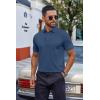 imageCOOFANDY Mens Cotton Pique Polo Shirts Short Sleeve Golf Shirts Basic Casual Collared TShirtDark Blue