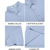 imageCOOFANDY Mens Cotton Pique Polo Shirts Short Sleeve Golf Shirts Basic Casual Collared TShirtLight Blue