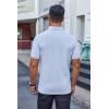imageCOOFANDY Mens Cotton Pique Polo Shirts Short Sleeve Golf Shirts Basic Casual Collared TShirtLight Blue