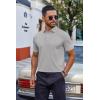 imageCOOFANDY Mens Cotton Pique Polo Shirts Short Sleeve Golf Shirts Basic Casual Collared TShirtLight Grey