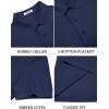imageCOOFANDY Mens Cotton Pique Polo Shirts Short Sleeve Golf Shirts Basic Casual Collared TShirtNavy Blue