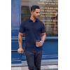 imageCOOFANDY Mens Cotton Pique Polo Shirts Short Sleeve Golf Shirts Basic Casual Collared TShirtNavy Blue