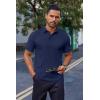 imageCOOFANDY Mens Cotton Pique Polo Shirts Short Sleeve Golf Shirts Basic Casual Collared TShirtNavy Blue