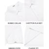 imageCOOFANDY Mens Cotton Pique Polo Shirts Short Sleeve Golf Shirts Basic Casual Collared TShirtWhite