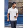 imageCOOFANDY Mens Cotton Pique Polo Shirts Short Sleeve Golf Shirts Basic Casual Collared TShirtWhite