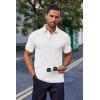 imageCOOFANDY Mens Cotton Pique Polo Shirts Short Sleeve Golf Shirts Basic Casual Collared TShirtWhite
