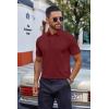 imageCOOFANDY Mens Cotton Pique Polo Shirts Short Sleeve Golf Shirts Basic Casual Collared TShirtWine Red