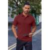 imageCOOFANDY Mens Cotton Pique Polo Shirts Short Sleeve Golf Shirts Basic Casual Collared TShirtWine Red