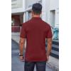imageCOOFANDY Mens Cotton Pique Polo Shirts Short Sleeve Golf Shirts Basic Casual Collared TShirtWine Red