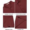 imageCOOFANDY Mens Cotton Pique Polo Shirts Short Sleeve Golf Shirts Basic Casual Collared TShirtWine Red