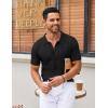 imageCOOFANDY Mens Knit Button Down Shirts Short Sleeve Vintage Polo Shirt Casual Vacation Beach ShirtsBlack