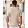 imageCOOFANDY Mens Knit Button Down Shirts Short Sleeve Vintage Polo Shirt Casual Vacation Beach ShirtsCoffee Light