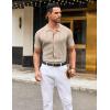 imageCOOFANDY Mens Knit Button Down Shirts Short Sleeve Vintage Polo Shirt Casual Vacation Beach ShirtsCoffee Light