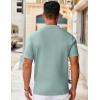 imageCOOFANDY Mens Knit Button Down Shirts Short Sleeve Vintage Polo Shirt Casual Vacation Beach ShirtsIce Green