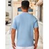 imageCOOFANDY Mens Knit Button Down Shirts Short Sleeve Vintage Polo Shirt Casual Vacation Beach ShirtsLight Blue
