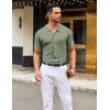 imageCOOFANDY Mens Knit Button Down Shirts Short Sleeve Vintage Polo Shirt Casual Vacation Beach ShirtsLight Green