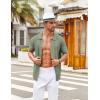 imageCOOFANDY Mens Knit Button Down Shirts Short Sleeve Vintage Polo Shirt Casual Vacation Beach ShirtsLight Green