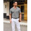 imageCOOFANDY Mens Knit Button Down Shirts Short Sleeve Vintage Polo Shirt Casual Vacation Beach ShirtsLight Grey