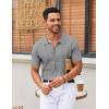 imageCOOFANDY Mens Knit Button Down Shirts Short Sleeve Vintage Polo Shirt Casual Vacation Beach ShirtsLight Grey