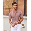 imageCOOFANDY Mens Knit Button Down Shirts Short Sleeve Vintage Polo Shirt Casual Vacation Beach ShirtsPink