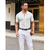 imageCOOFANDY Mens Knit Button Down Shirts Short Sleeve Vintage Polo Shirt Casual Vacation Beach ShirtsWhite