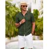 imageCOOFANDY Mens Knit Polo Shirt Vintage Button Down Shirt Short Sleeve Hawaiian Shirt 2025 Summer Fashion Beach ShirtsArmy Green