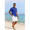 imageCOOFANDY Mens Knit Polo Shirt Vintage Button Down Shirt Short Sleeve Hawaiian Shirt 2025 Summer Fashion Beach ShirtsBlue2
