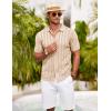 imageCOOFANDY Mens Knit Polo Shirt Vintage Button Down Shirt Short Sleeve Hawaiian Shirt 2025 Summer Fashion Beach ShirtsCream