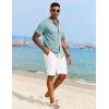 imageCOOFANDY Mens Knit Polo Shirt Vintage Button Down Shirt Short Sleeve Hawaiian Shirt 2025 Summer Fashion Beach ShirtsIce Green