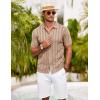 imageCOOFANDY Mens Knit Polo Shirt Vintage Button Down Shirt Short Sleeve Hawaiian Shirt 2025 Summer Fashion Beach ShirtsKhaki