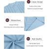 imageCOOFANDY Mens Knit Polo Shirt Vintage Button Down Shirt Short Sleeve Hawaiian Shirt 2025 Summer Fashion Beach ShirtsLight Blue
