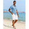 imageCOOFANDY Mens Knit Polo Shirt Vintage Button Down Shirt Short Sleeve Hawaiian Shirt 2025 Summer Fashion Beach ShirtsLight Blue