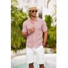 imageCOOFANDY Mens Knit Polo Shirt Vintage Button Down Shirt Short Sleeve Hawaiian Shirt 2025 Summer Fashion Beach ShirtsPink